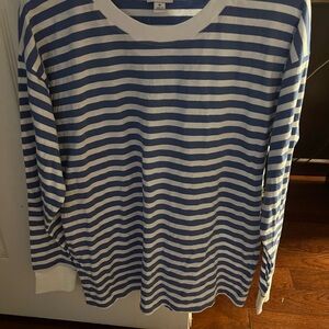 J. Crew Navy and White Striped Top